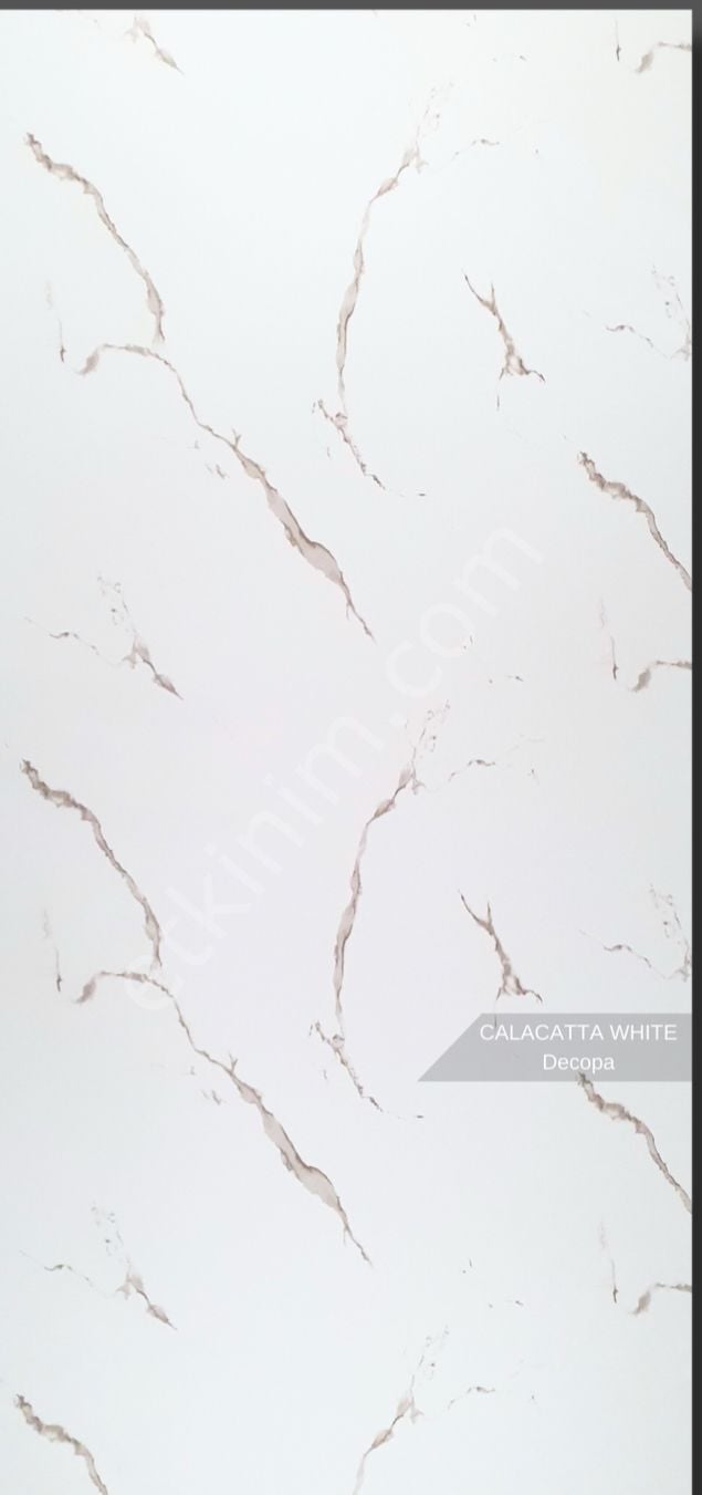 Calacatta White Mermer Desenli Pvc Duvar Paneli 122*244cm