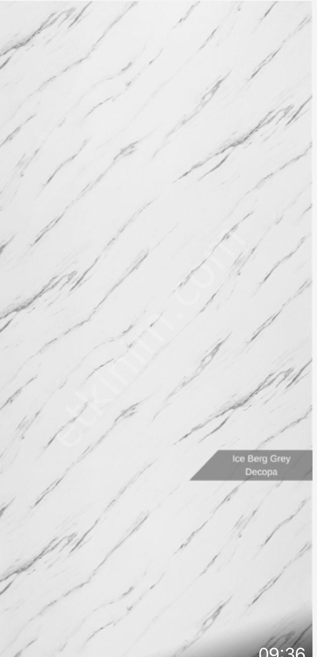 Iceberg Grey Mermer Desenli Pvc Duvar Paneli 122*244cm