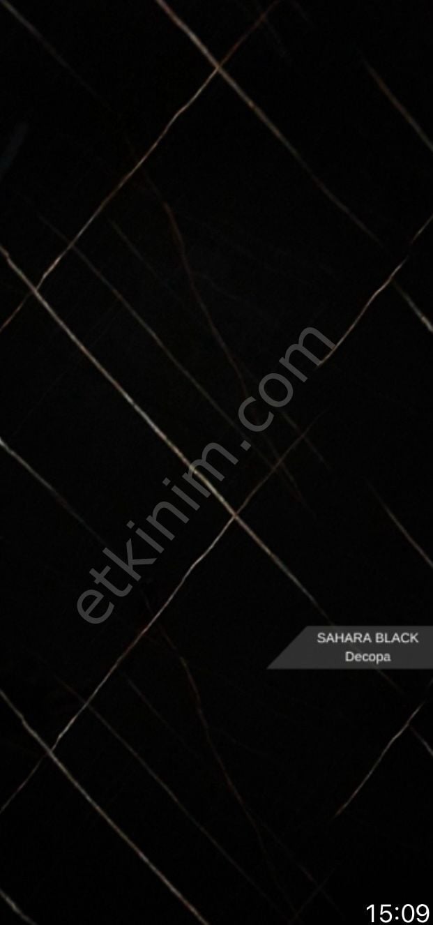 Sahara Black Mermer Desenli Pvc Duvar Paneli 122*244cm