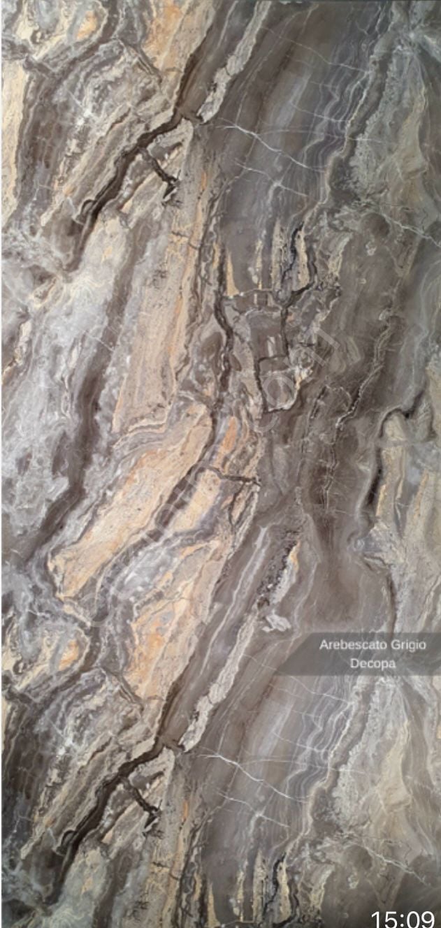 Arabescato Girigio Mermer Desenli Pvc Duvar Paneli 122*244cm