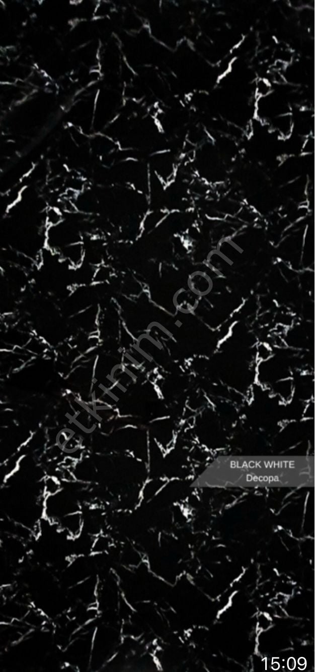 Black White Mermer Desenli Pvc Duvar Paneli 122*244cm