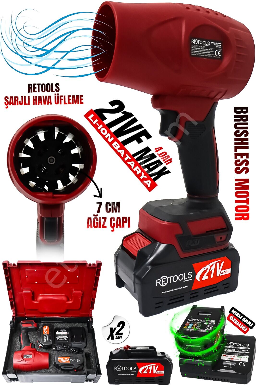 RETOOLS Ultra Güçlü Şarjlı Hava Üfleme Makinesi