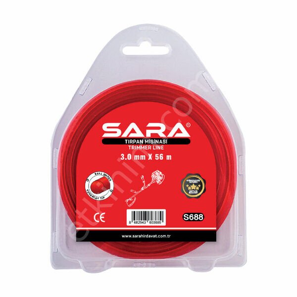 SARA Tırpan Misinası Kırmızı 3.00 MM X 56 MT