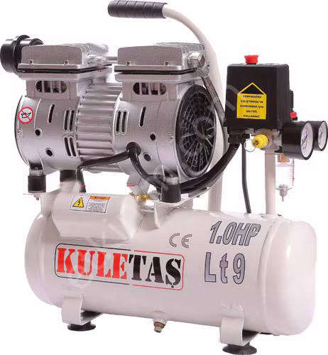 KULETAŞ 9 LT SESSİZ HAVA KOMPRESÖRÜ 1HP 8 BAR 220W.