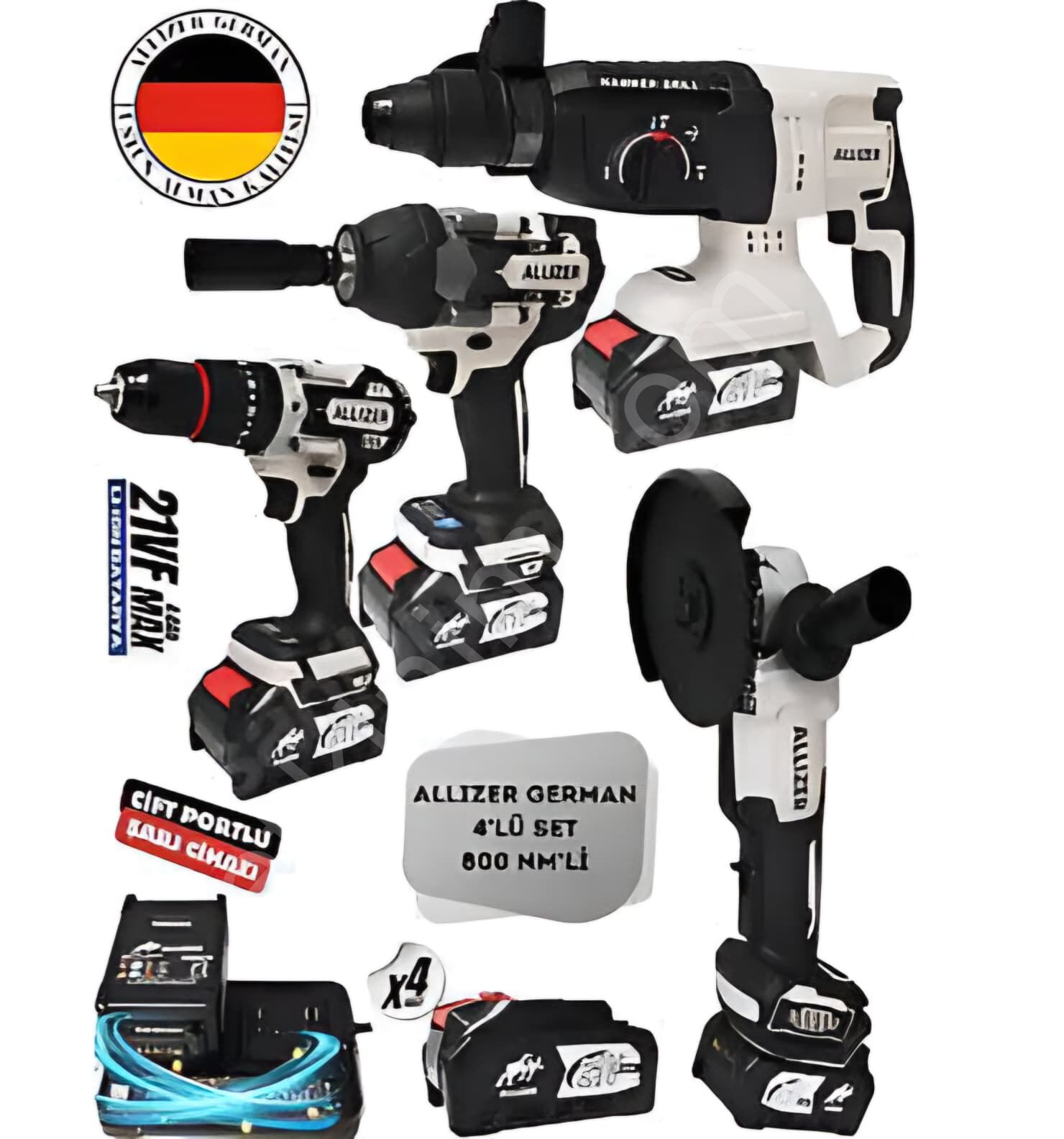 ALLIZER 4 LÜ SET GRİ (KIRICI DELİCİ MATKAP)