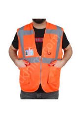 MÜHENDİS TİPİ CEPLİ İKAZ YELEĞİ TURUNCU