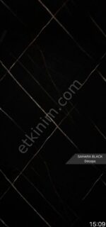 Sahara Black Mermer Desenli Pvc Duvar Paneli 122*244cm - Görsel 2